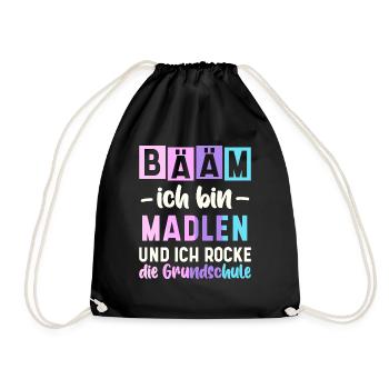 Name Madlen Geschenk Grundschule - Turnbeutel - Schwarz - Vorne