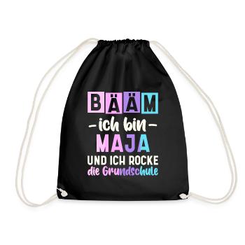 Name Maja Geschenk Grundschule - Turnbeutel - Schwarz - Vorne