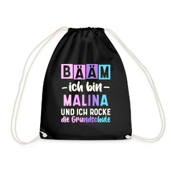 Name Malina Geschenk Grundschule - Turnbeutel - Schwarz - Vorne