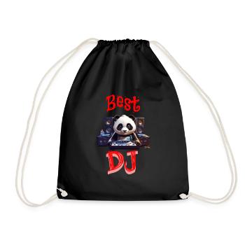 Panda bester DJ - Turnbeutel - Schwarz - Vorne