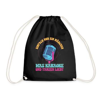 Karaoke Singen Für Lustige Karaoke Sängerin Karaok - Turnbeutel - Schwarz - Vorne