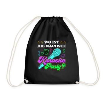 Karaoke Singen Für Lustige Karaoke Sängerin Karaok - Turnbeutel - Schwarz - Vorne