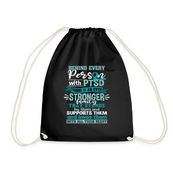 Support PTSD Awareness - Drawstring Bag - black - Front