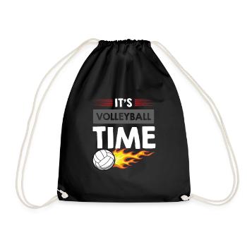 It's Volleyball Time - Drawstring Bag - black - Front