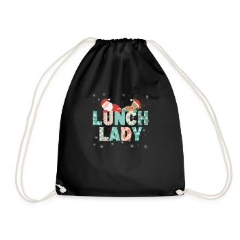 Mittagessen Dame Lustige Weihnachtsbaum Weihnacht - Turnbeutel - Schwarz - Vorne