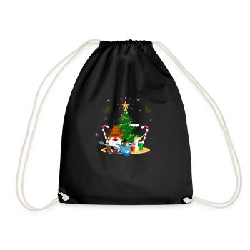 Guitariste Basse Gnome Funny Christmas Tree - Sac de sport léger - noir - Devant