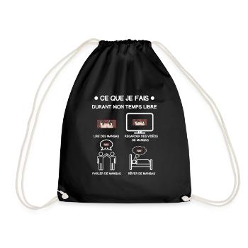 mangas temps libre cadeau mangaka - Sac de sport léger - noir - Devant