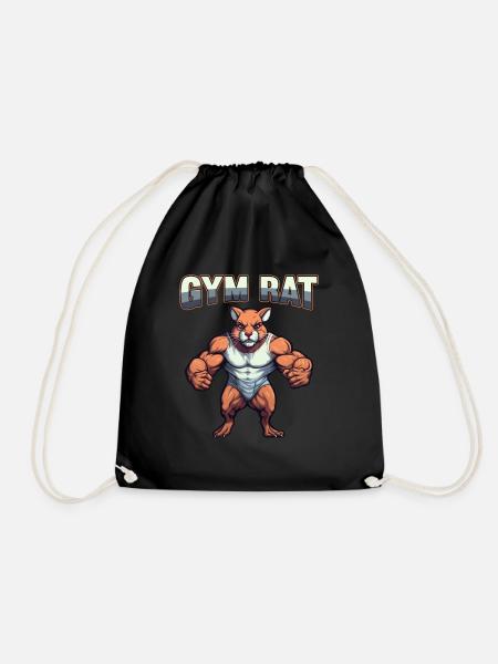 Gym Rat Bodybuilding Kraftsport lustiges Fitness - Turnbeutel - Schwarz