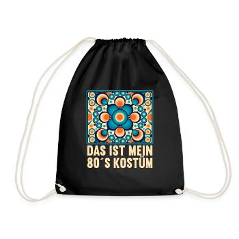 80er Motto Party Das ist mein 80er Jahre Kostüm - Turnbeutel - Schwarz - Vorne