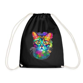 Chat Artistique - Sac de sport léger - noir - Devant