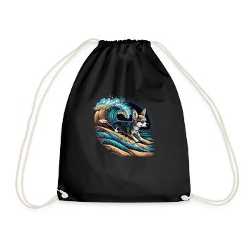 Chihuahua | Surf Cool Planche Surfeur Océan Chien - Sac de sport léger - noir - Devant