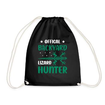 Offical Backyard Lizard Hunter Reptile Lizard Love - Drawstring Bag - black - Front