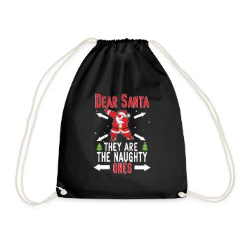 Liebe Santa Naughty Ones Winter Dezember Weihnachten - Turnbeutel - Schwarz - Vorne
