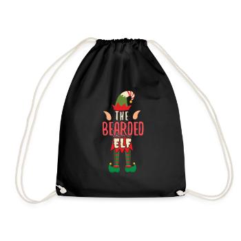 Drôle d’elfe barbu Père Noël Noël d’hiver - Sac de sport léger - noir - Devant