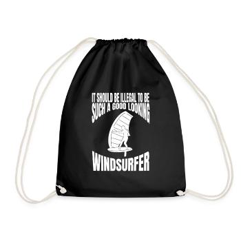 Windsurfing Kitesurfer Windsurfer Kitesurfing - Turnbeutel - Schwarz - Vorne