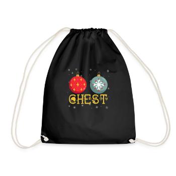Chest Nuts Funny Weihnachten Matching Paar - Turnbeutel - Schwarz - Vorne
