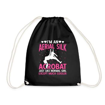 I'm An Aerial Silk Acrobat Just Like Normal Girl - Drawstring Bag - black - Front