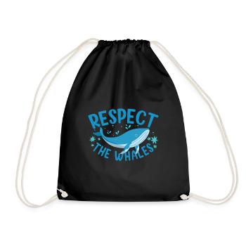 I can't, it's whale season whale lovers - Drawstring Bag - black - Front