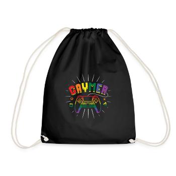 Gay Gamer Spiel Regenbogen Gay Pride LGBT Pride Monat - Turnbeutel - Schwarz - Vorne