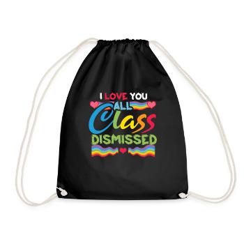 Jour d’école heureux Dernière classe arc-en-ciel rejetée - Sac de sport léger - noir - Devant