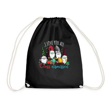 Gnomes Happy Summer Day Of School Class Dismissed - Drawstring Bag - black - Front