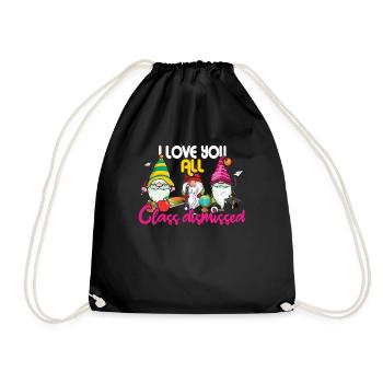 Gnomes Happy Summer Day Of School Class Love - Drawstring Bag - black - Front