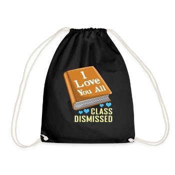 Book Happy Summer Day Of School Class Love - Drawstring Bag - black - Front