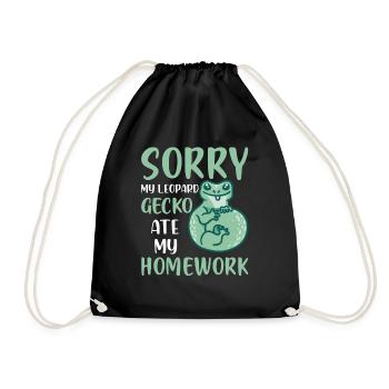 Désolé mon gecko léopard a mangé mes devoirs Lézard Amour - Sac de sport léger - noir - Devant