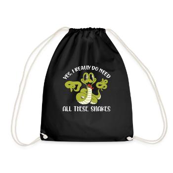 Yes, I Really Do Need All These Snakes Lizard Love - Drawstring Bag - black - Front