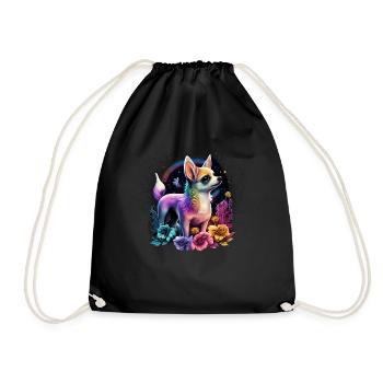 Chihuahua | Arc-en-ciel Coloré LGBTQ Licorne Chien - Sac de sport léger - noir - Devant