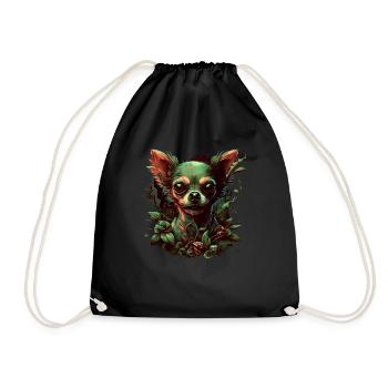 Chihuahua | Zombie Dog Undead Scary Halloween - Drawstring Bag - black - Front
