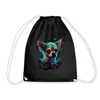 Chihuahua | Zombie Dog Undead Scary Halloween - Drawstring Bag - black - Front