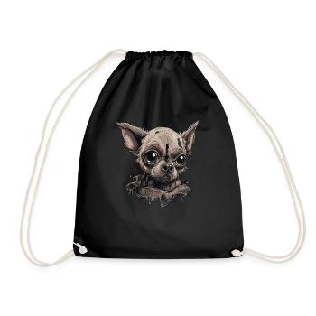 Chihuahua | Zombie Dog Undead Scary Halloween - Drawstring Bag - black - Front
