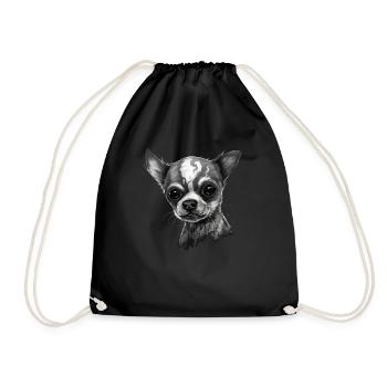 Chihuahua | Zombie Dog Undead Scary Halloween - Drawstring Bag - black - Front