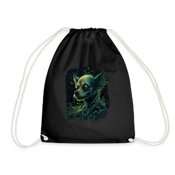 Chihuahua | Zombie Dog Undead Scary Halloween - Drawstring Bag - black - Front