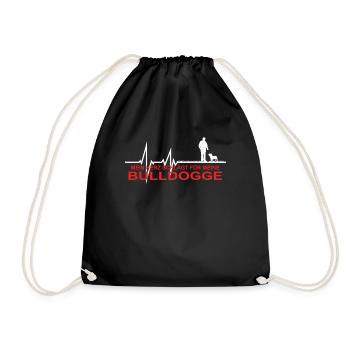 Hund Bulldogge Hundebesitzer Gechenkidee - Turnbeutel - Schwarz - Vorne