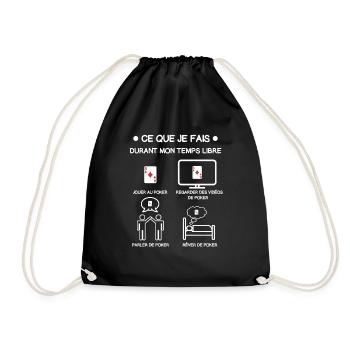poker temps libre cadeau joueur - Sac de sport léger - noir - Devant