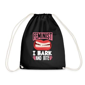 Feminismus Feministin - Turnbeutel - Schwarz - Vorne