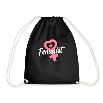 Feminismus Feministin - Turnbeutel - Schwarz - Vorne