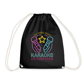 Karaoke Singen Für Lustige Karaoke Sängerin Karaok - Turnbeutel - Schwarz - Vorne