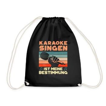 Karaoke Singen Für Lustige Karaoke Sängerin Karaok - Turnbeutel - Schwarz - Vorne