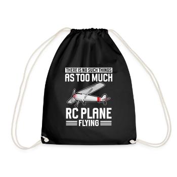 Remote Controlled Airplane Model Airplane - Drawstring Bag - black - Front