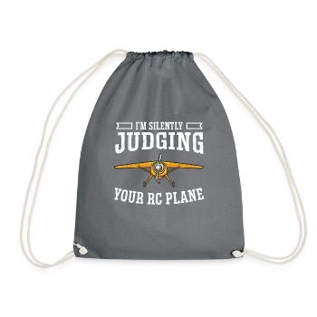 Remote Controlled Airplane Model Airplane - Drawstring Bag - grey - Front