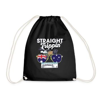Straight Trippin' Australia Vacation Tour Travel - Drawstring Bag - black - Front