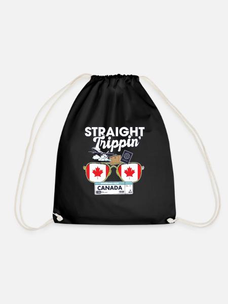 Straight Trippin' Canada Vacation Tour Travel - Turnbeutel - Schwarz