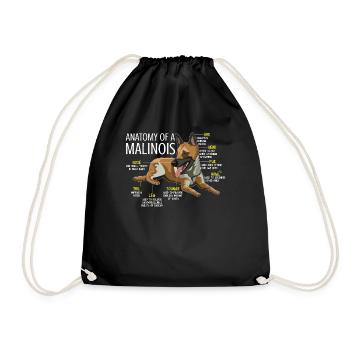 Propriétaire de chien de compagnie Berger Anatomie Malinois belge - Sac de sport léger - noir - Devant