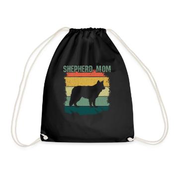 Retro Pet Dog Berger Maman Malinois Belge - Sac de sport léger - noir - Devant