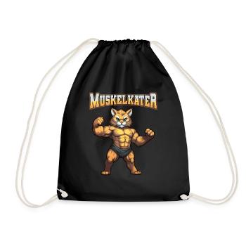 Muskelkater Bodybuilding Kraftsport Fitness Meme - Turnbeutel - Schwarz - Vorne
