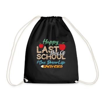 Bye Day Of School Happy Last Class Chauffeur de bus - Sac de sport léger - noir - Devant