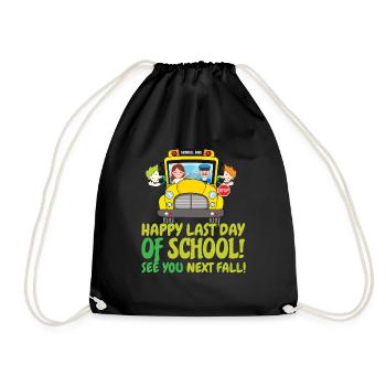Mignon jour de l’école Joyeux chauffeur de bus de dernière classe - Sac de sport léger - noir - Devant